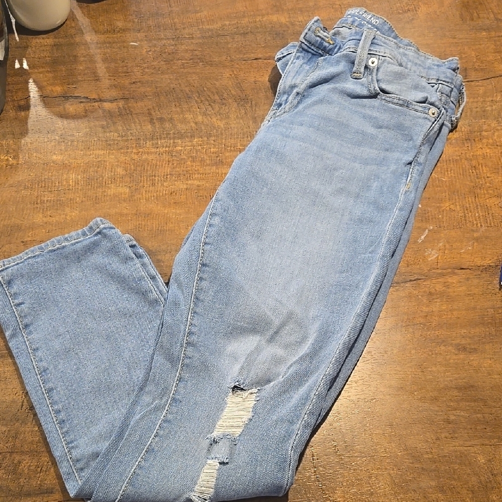 GAP Blue Skinny Jeans with Distressed Detailing
